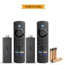 Fire TV Stick (Pack of 2) + AmazonBasics AAA Alkaline Non-Rechargeable Batteries (4 Pack) Combo...