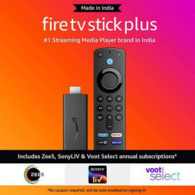 Free ZEE5, SonyLIV and Voot Select with Fire TV Stick Plus(2021)