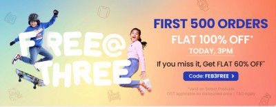 Firstcry : First 500 Orders Free