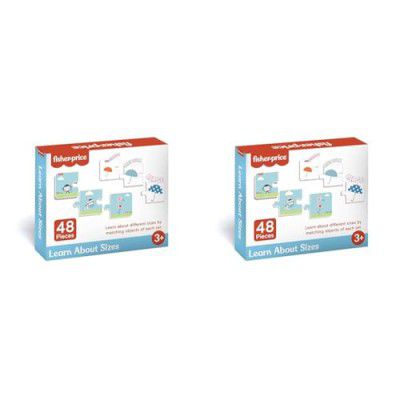Fisher Price® Learn about Sizes - 48 Pieces Jigsaw Puzzles for Kids Age 3+ Years & above - Learning and Development Puzzles - Learning Sizes - Fun & Learn with Colorful Puzzles (Pack of 2)