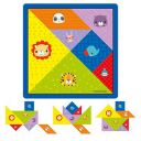 Fisher Price Wooden Colorful Tangram Brain Teaser Puzzle Learning Toy for Kids, 7 Pcs...