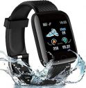FIT MAX Wearable Devices D116 Smart Watch Band with Ip67 Waterproof Blood Oxygen Step Counting Smart Watch Fitness Bracelet Sport ( add Wallpaper for Boys, Girls, Men, Women & Kids - Black...
