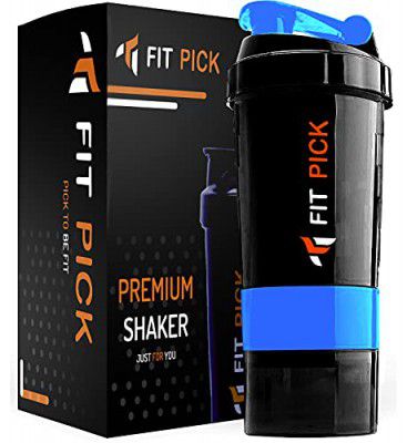 FIT PICK Gym Pro Spider Shaker Bottle 500 ml with Storage Compartment