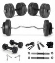 FitBox Sports 8 Plates Home Gym Set with Curl Rod, Dumbbells & Gym Accessories 16 Kg (2kg x 8)...