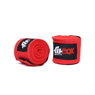 FitBox Sports Boxing Wraps - Punching Wraps Hand & Wrist Wraps - Protectors (Red)
