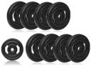 FitBox Sports Finger Gripped Weight Plates Combo for Home Workout 20kg (2.5kg x 8), Black...
