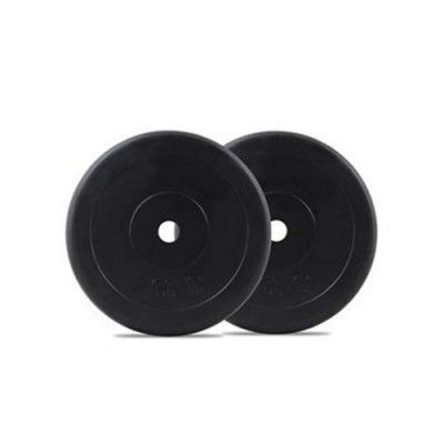 FitBox Sports Rubber Black Weight Plates (6 Kg - 3kg x 2)