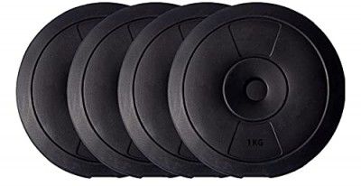 FitBox Sports Weight Plates Combo for Home Workout 4kg (1kg x 4), Black