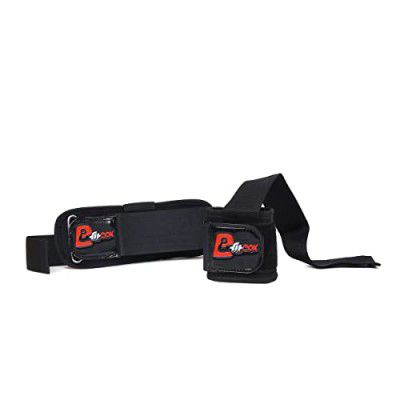 FitBox Sports Wrist Supporter l Wrist Band & Weight Lifting Bar Strap with Extra Grip & Cotton Thumb Support