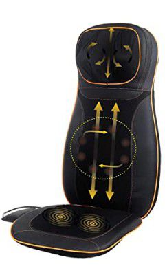 Fitness Hub Back Neck Massager Chair Seat Cushion with Heat Rolling Deep 