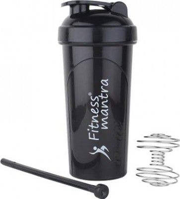 Fitness Mantra 700ml Classic Bottle for Men & Women Shaker (Black, Plastic)