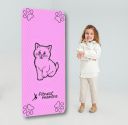 Fitness Mantra® Pro Kids Cat Design Yoga Mat with Carrying Strap [Pink Color, Kitty Meow]...