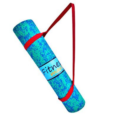 Fitness Mantra Super Soft, Anti-Slip Marble Design Yoga Mat with Carrying Strap (4Mm, Blue)