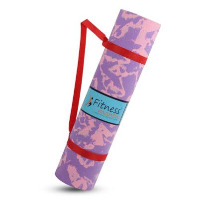 Fitness Mantra® Super Soft, Anti-Slip Marble Design Yoga Mat with Carrying Strap for Men & Women (Qty.-1 Piece) (4MM, Purple)