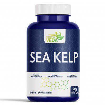 FITNESS VEDA Thyroid Supplement With Quick Action Sea Kelp Capsules | Thyroid Supplement - With Organic Sea Kelp, Thyroid Capsule - 90 Veg Capsules