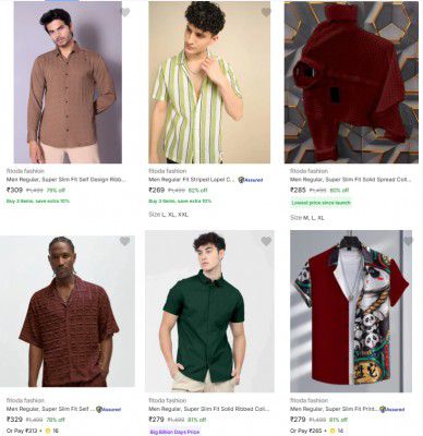 Flipkart : Upto 83% OFF On Fitoda Fashion Casual Shirts