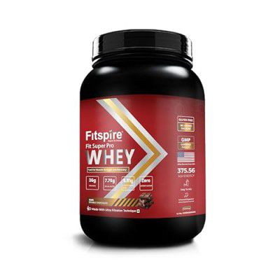 Fitspire Fit Super Pro Whey Protein | 36g Protein | 7.8g BCAA | 100% Authentic & No Adulteration | Muscle Growth & Recovery | DigeZyme For Easy Digestion (Double Chocolate, 2 lbs, 30 Servings)