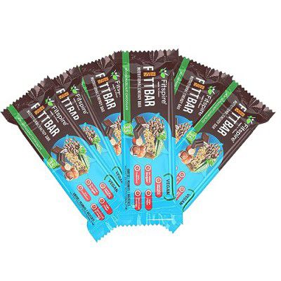 Fitspire Fitt Energy Bar, 100% Vegan, Provide Instant Energy & Essential Nutrients, Boosts Athletic Performance, Improves Muscle Recovery Made With Natural Ingredients (Mocha Hazelnut, Pack Of 6)