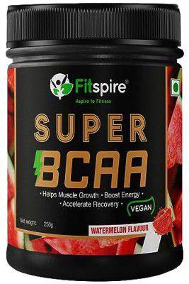 Fitspire super gold BCAA supplement for men women 250 gm 25 servings 2:1:1 ratio ( Leucine, Isoleucine, valine) with glutamine amino acid | muscle growth and recovery | best intra-workout supplements 