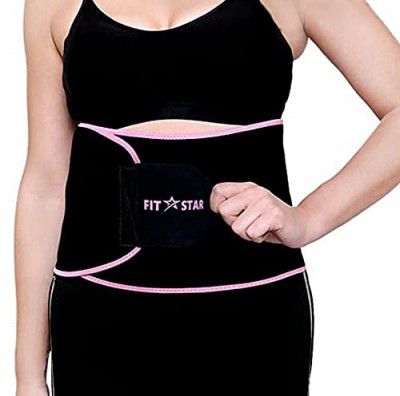 Fitstar Waist Trimmer Yoga Wrap Tummy Slimmer Fat Reducer Belt for Men and Women Black