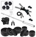 Fitzon PVC 90KG combo 9 WB Home Gym Set with One 4 Ft Plain and One Pair Dumbbell Rods with Gym Accessories...