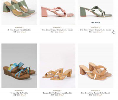 FIVE BY INC.5 Heeled Sandals upto 85% Off