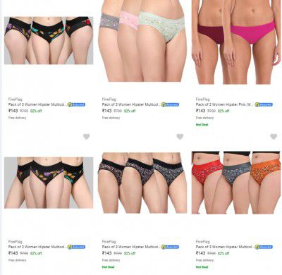 Fiveflag Womens Panties Pack Of 3 @₹50