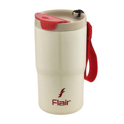 Flair Brew Mug Insulated Steel Bottle | Upto 24 Hours Hot & Cold (480 ml,White)