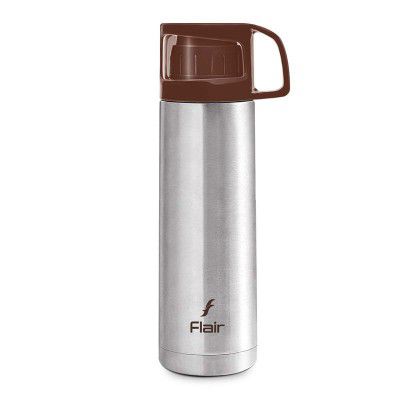 Flair Cappuccino Insulated Steel Bottle | Upto 24 Hours Hot & Cold  (500 ml,Brown)