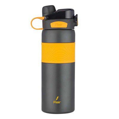 Flair Onyx Insulated Steel Bottle | Upto 24 Hours Hot & Cold (800 ml,Black)