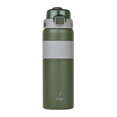 FLAIR Onyx Vacuum Insulated Stainless Steel Sports Aqua Water Bottle - 800 ML, Green Color, Thermal Bottle, Leak Proof, Drinking Bottle for Office, Home, Kitchen, Hiking, Treking