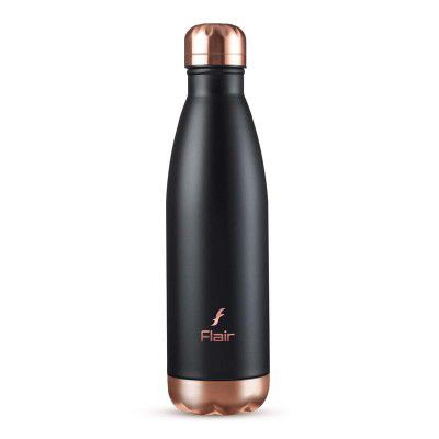 Flair Spark Insulated Steel Bottle | Upto 24 Hours Hot & Cold (500 ml,Black)