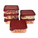 FLAIR Storewell Square Food Storage Containers Set of 6 (550 ML)...
