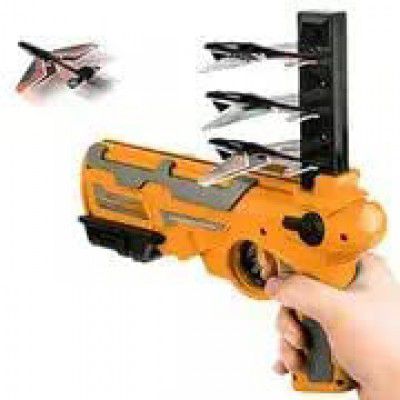 Flairy Shoppers Present's Airplane Launcher Toy Catapult Aircrafts Gun with 4 Foam Aircrafts, Shooting Games Outdoor Sport Activity Birthday Gifts Party Gifts for Kids Toddlers Boys Girls Aged 3+