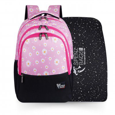 Flamingo School & College Bag with a RAIN COVER | 3 Compartment Backpack