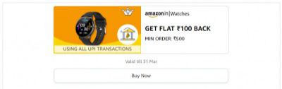 Flat ₹100 Cashback on Minimum order of ₹500 on Wearable