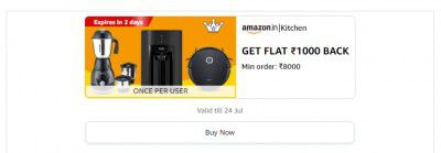 Flat ₹1000 Cashback on Minimum Order of ₹8000 | Amazon Monsoon Appliances Fest | 22nd July to 24th July