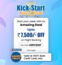 Flat ₹1000 off on Minimum Booking Amount  ₹7500 Using HDFC Bank Credit Cards ...