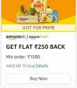 Flat ₹250 cashback on Min Order of ₹1500| Amazon Fresh | Only for Prime Members...