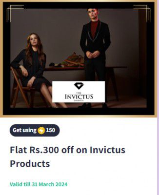 Myntra Insiders : Flat ₹300 Off on INVICTUS Products Using 150 SuperCoins