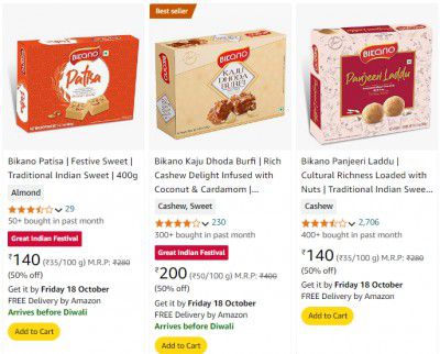 Amazon : Upto 53% Off On Bikano Sweet
