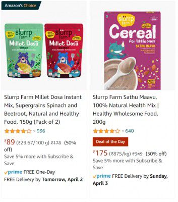 Flat 50% Off on Slurrp Farm Healthy Snacks