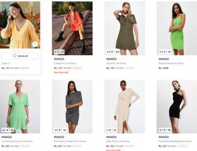 Flat 70% Off On Mango Women's Dresses Clothing (International Brand) 