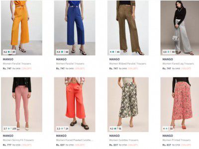 Flat 70% Off On Mango Women's Trousers Clothing (International Brand)