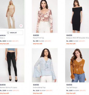 LOOT: Flat 80% Off On Guess Clothing.[ Premium Brand ]