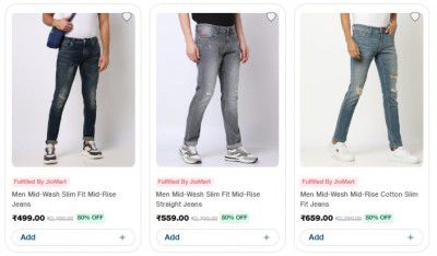 Jiomart Loot : Flat 80% OFF On Lee Cooper Mens Jeans | Starts From Rs 499