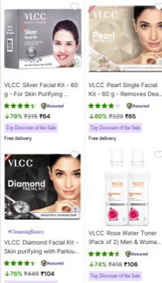 Flat 80% OFF ON VLCC Beauty Product