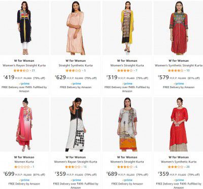 Flat 80% Off On W for Woman Clothing