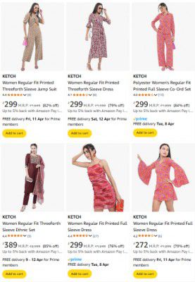 Upto 93% OFF - KETCH Dress Starts at Rs 188 | For Women
