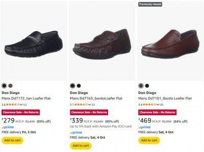 Amazon: Upto 90% OFF On Don Diego Mens Footwear | Starts At ₹319